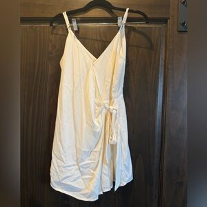 Forever 21 Cream Shorts Wrap Style Romper